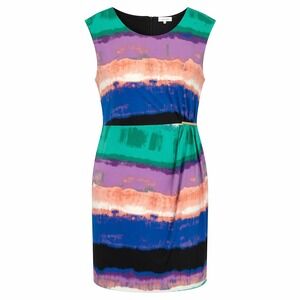 Calvin Klein Womens Rainbow Faux Wrap Sleeveless Shift Dress Size 2X Office‎